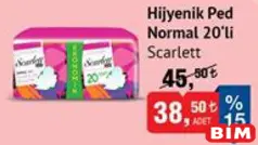 SCARLETT HİJYENİK PED NORMAL 20'Lİ